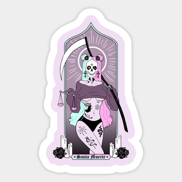 Pastel Goth Santa Muerte Sticker by RubberSoul65